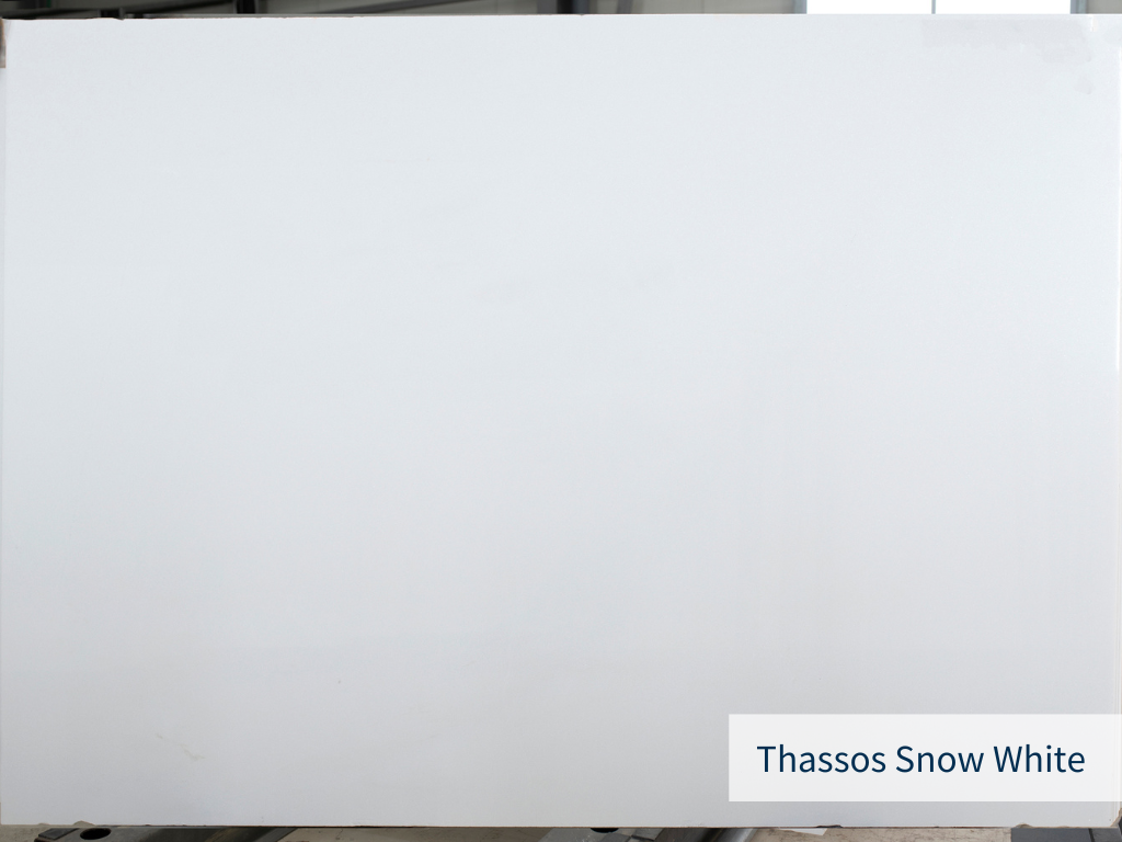 Marble slab from Stone Group International, Thassos Snow white