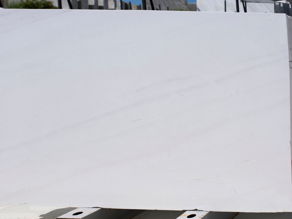 White marble slab Thassos vein cut by Stone Group International