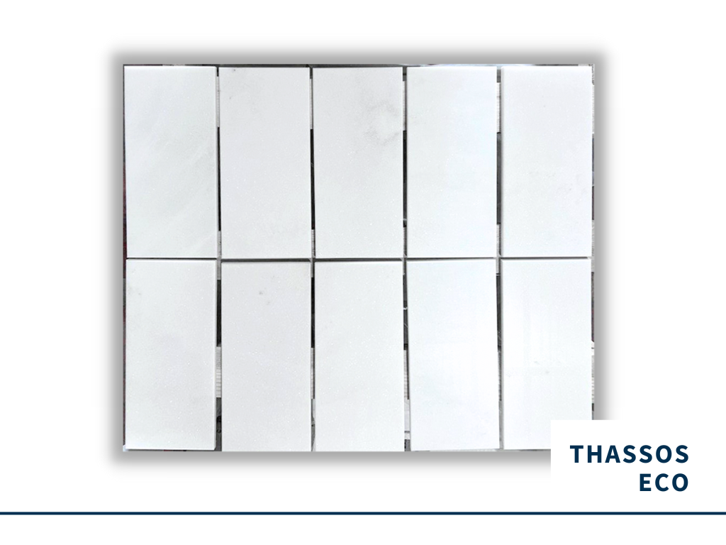 Δείγμα από λευκά πλακάκια Thassos eco από τη Stone Group International