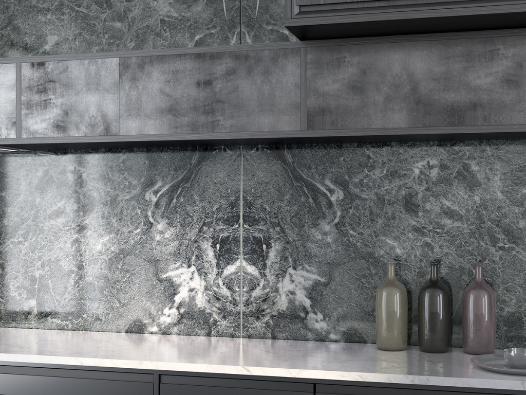 Grey marble with distinct white veins in kitchen whiplash, with book match technique for an impressive aesthetic result. Some Of The Best-colored Marbles That You Need To Know